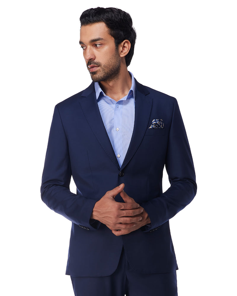 The Exquisite Blended Wool Jacket - Navy