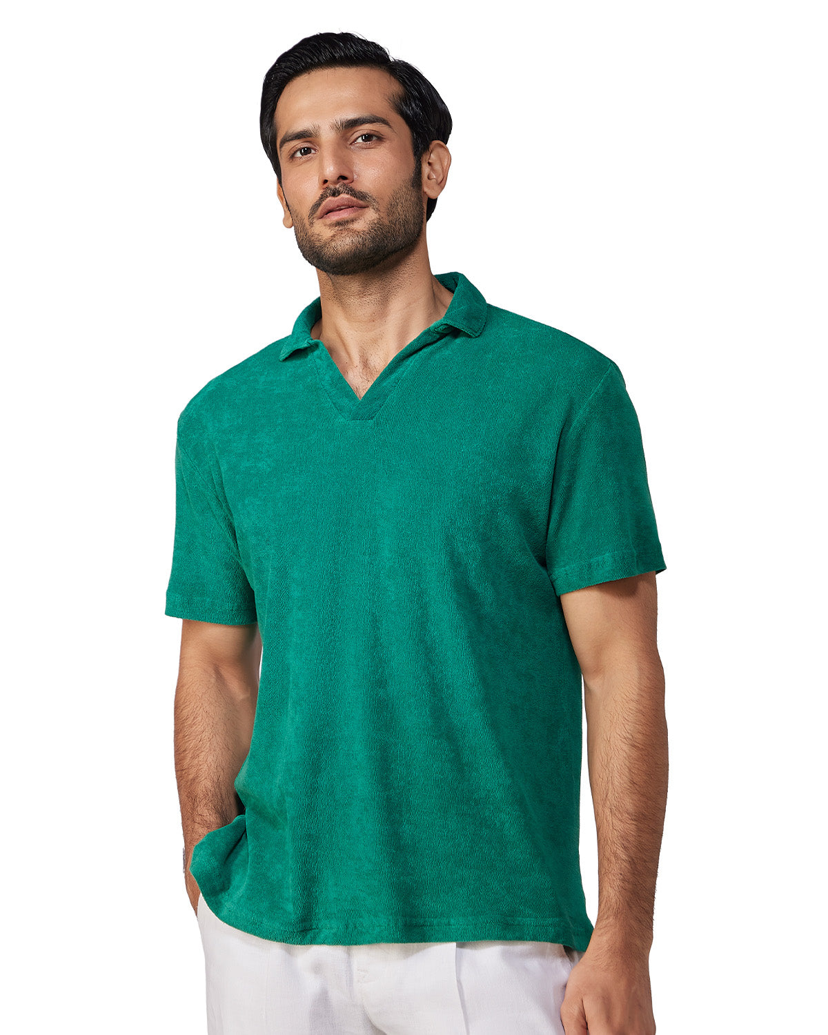 Signature Terry Towel Polo T-Shirt - Green