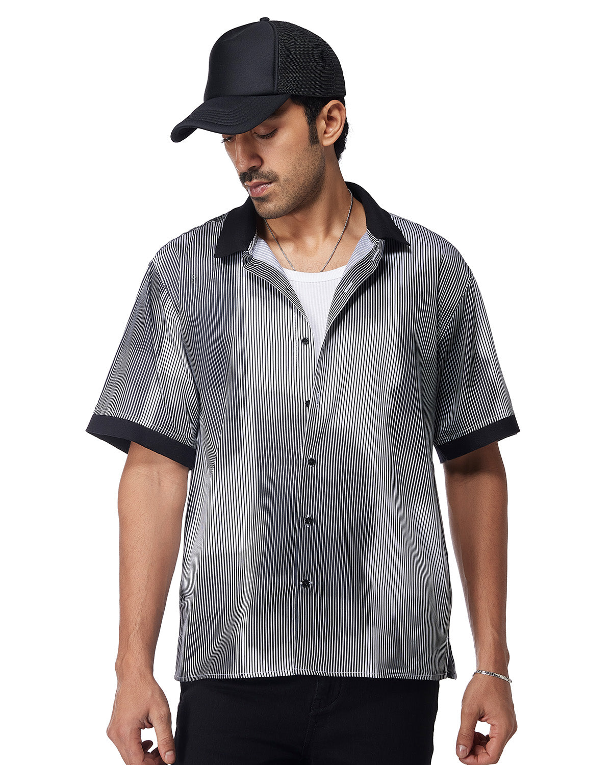 Black & White Illusion Printed Shirt