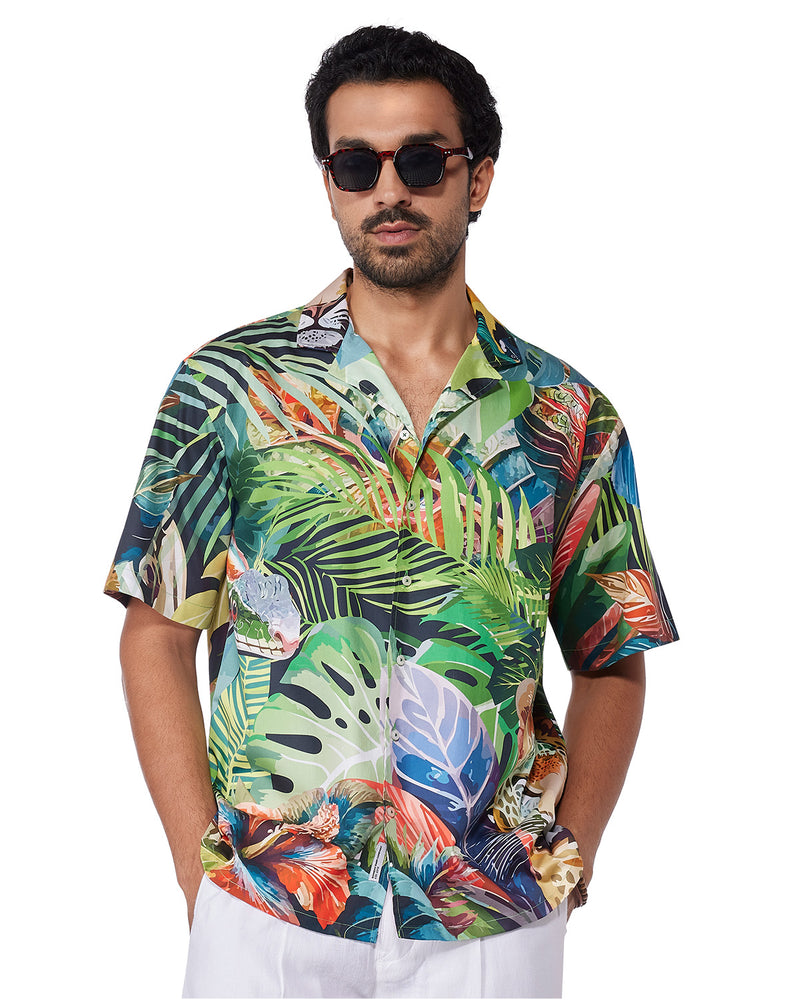 Multicoloured Tropical Printed Shirt