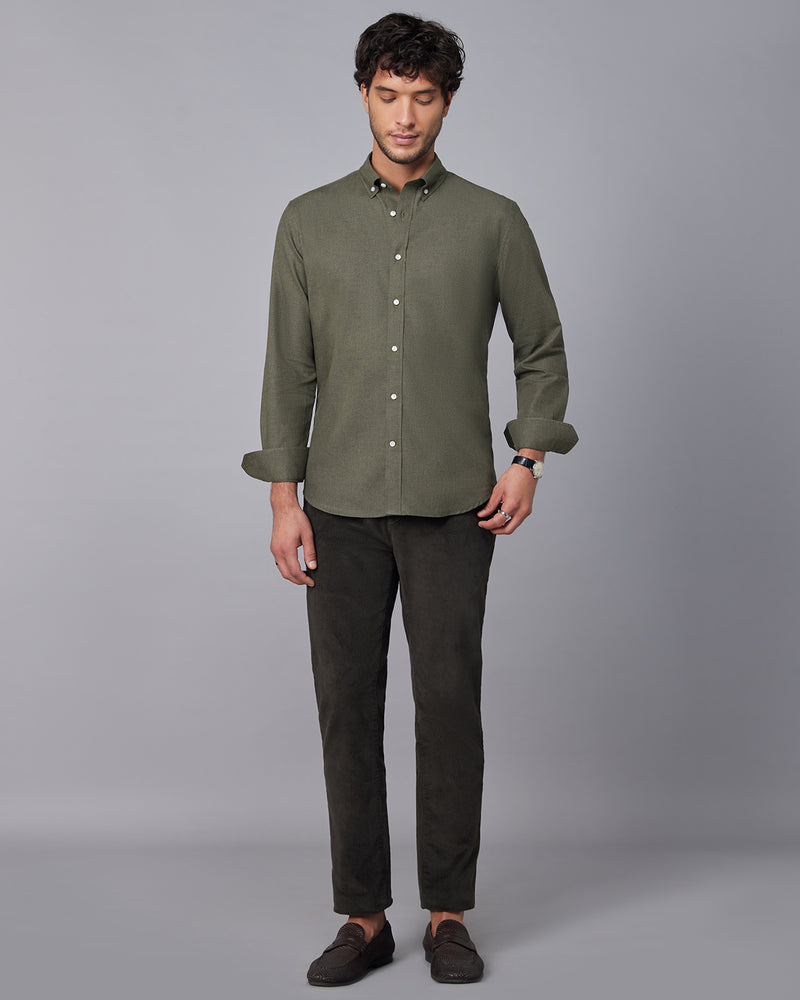 Green Brushed Twill Shirt