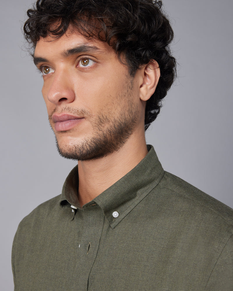 Green Brushed Twill Shirt