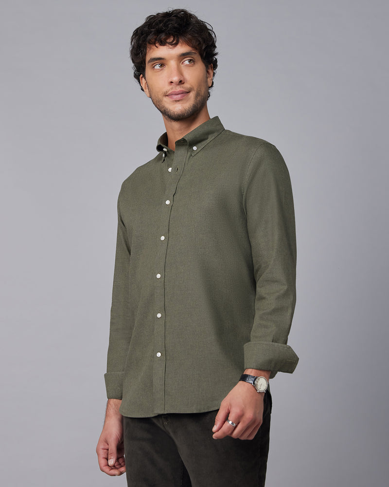 Green Brushed Twill Shirt