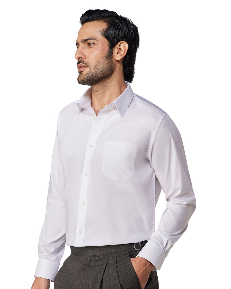 White Soft Cotton Twill Shirt