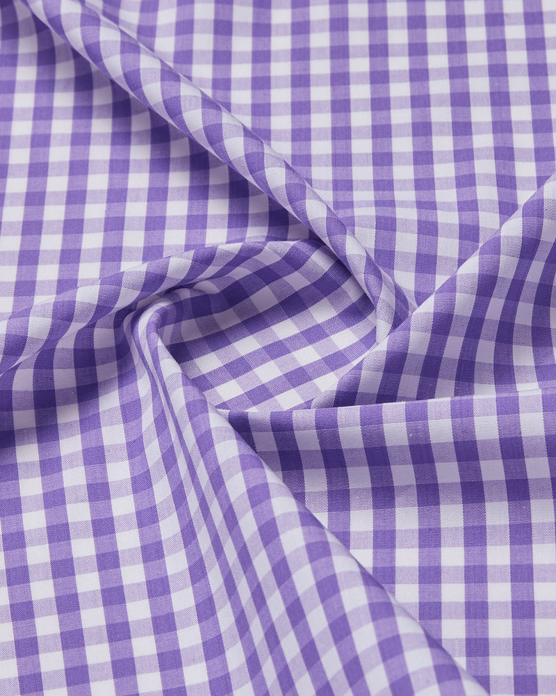 Purple Gingham Checked Shirt