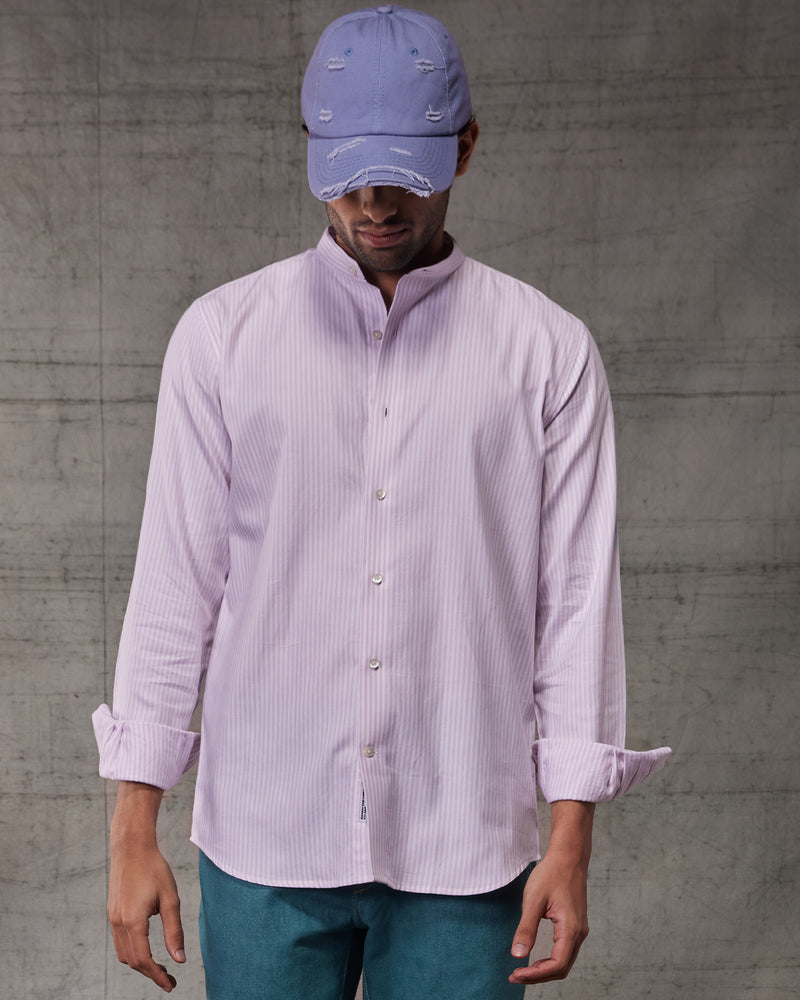 Lavender Oxford Striped Shirt