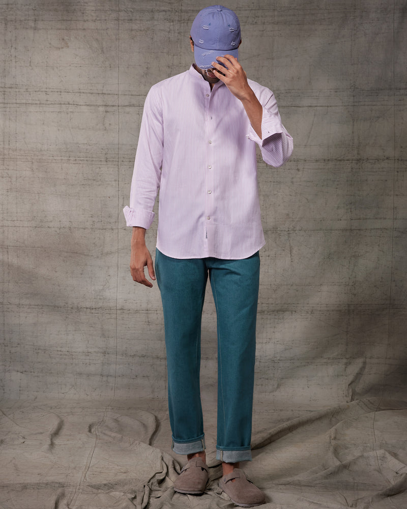 Lavender Oxford Striped Shirt