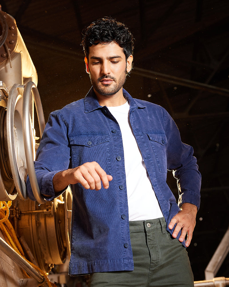 Ravine Corduroy Shacket - Blue