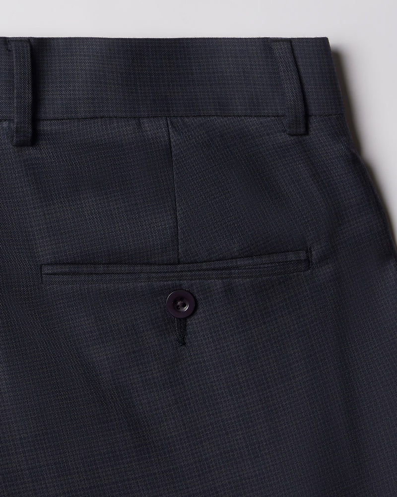 Regalia Checked Blended Wool Dress Pants - Dark Grey