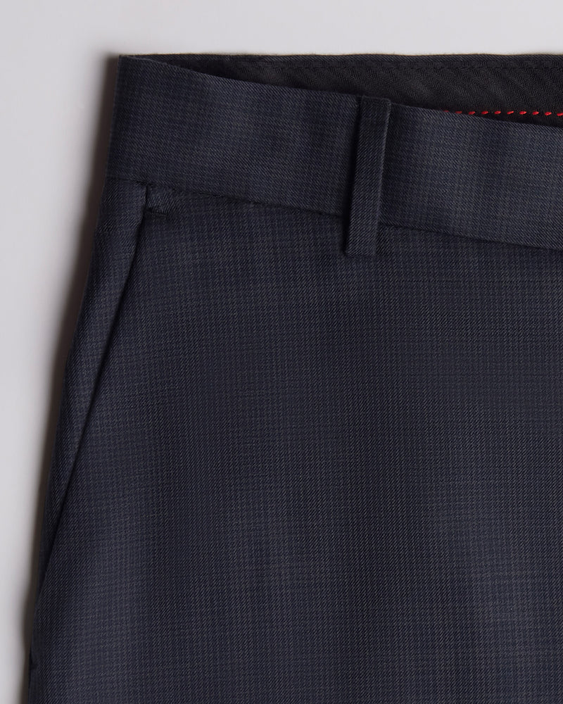 Regalia Checked Blended Wool Dress Pants - Dark Grey