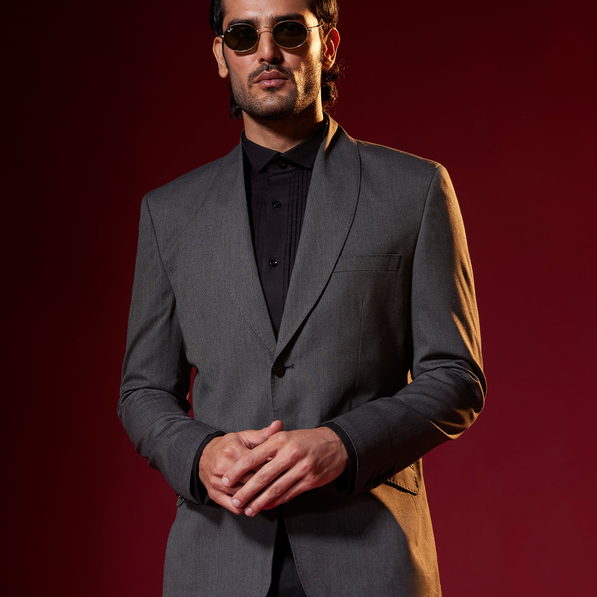 The Silvercrest Shawl Collar Blazer - Grey – Bombay Shirt Company