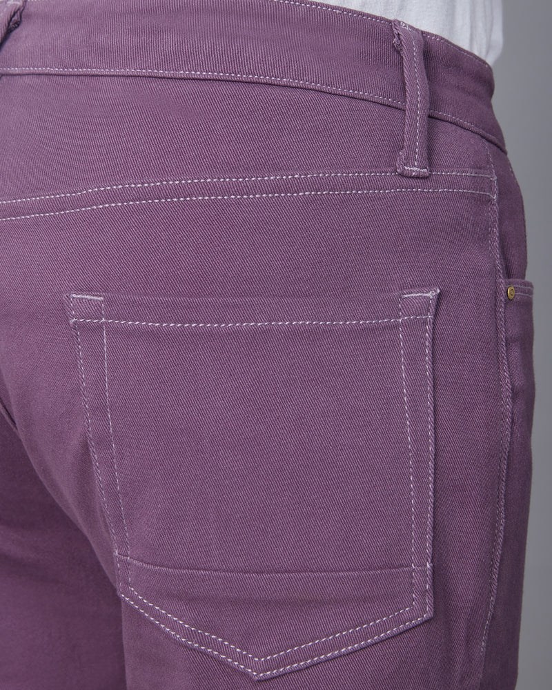 Smoked Twill Stretch Jeans - Purple.