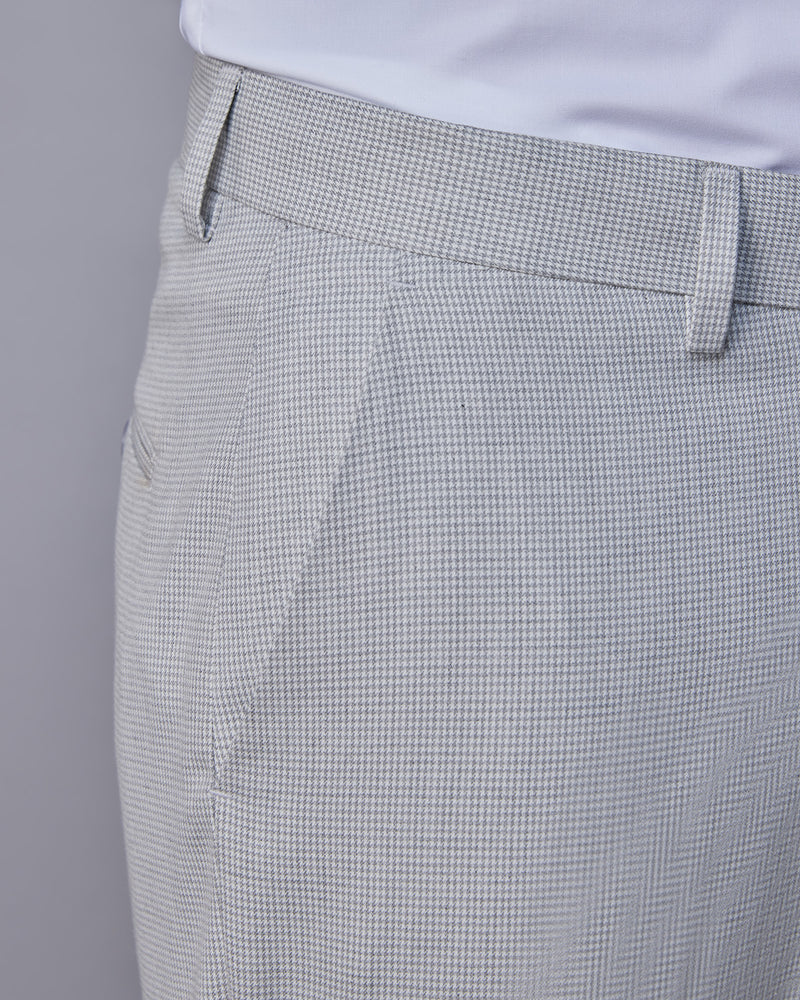 Splendour Houndstooth Dress Pants - Light Grey