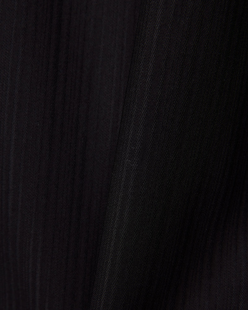 Black Self-Striped Stretch Shirt