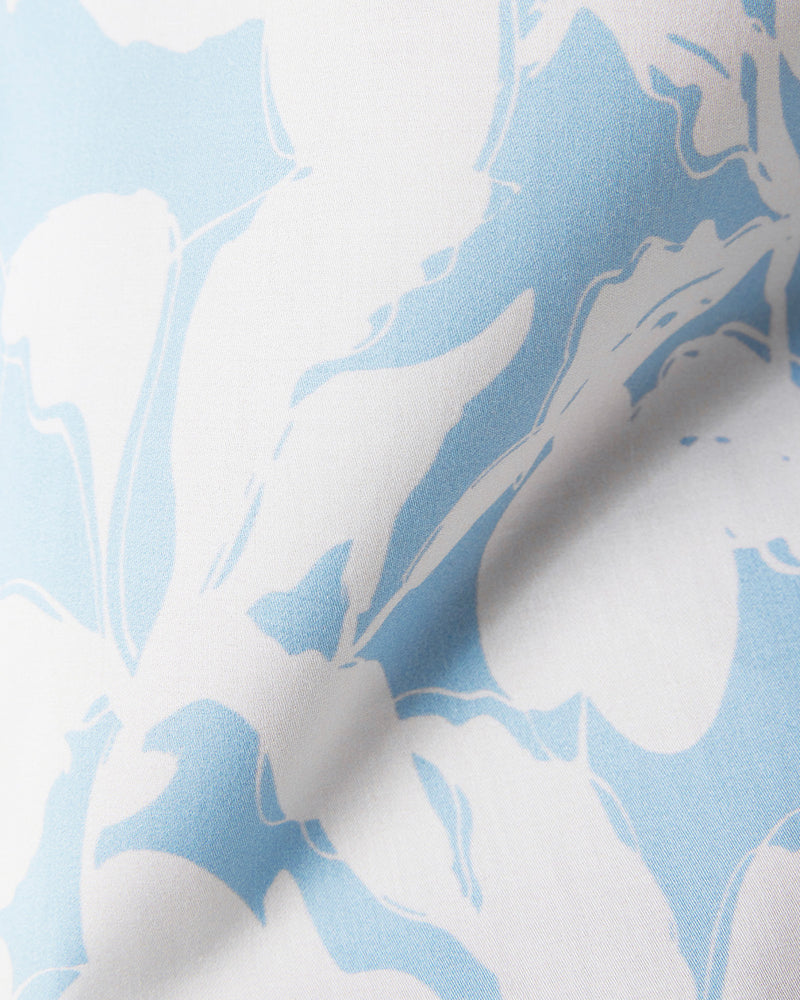 Blue & White Half-Sleeve Floral Printed Shirt