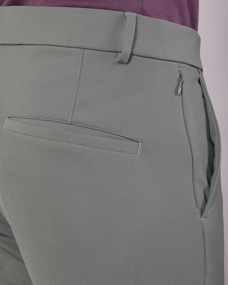 Tailored 4-Way Stretch Nylon Smart Pants - Green