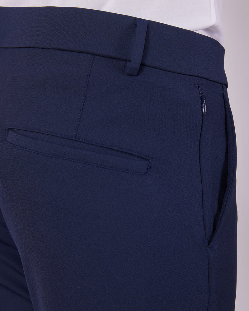 Tailored 4-Way Stretch Nylon Smart Pants - Navy