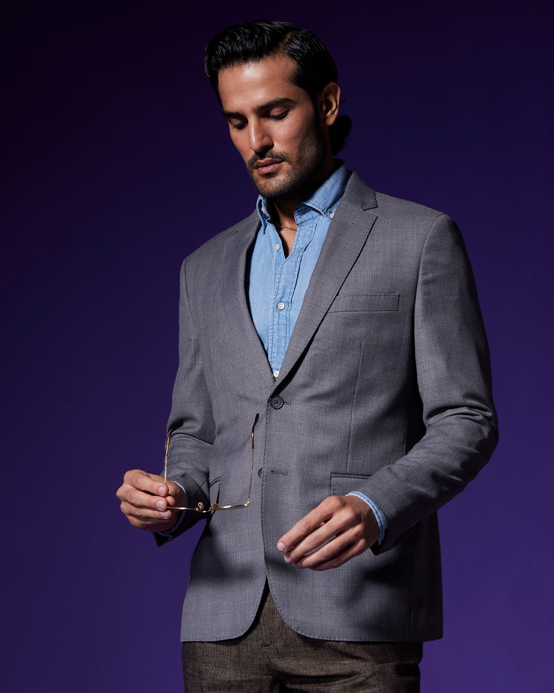 The Claymore Blended Wool Blazer - Grey