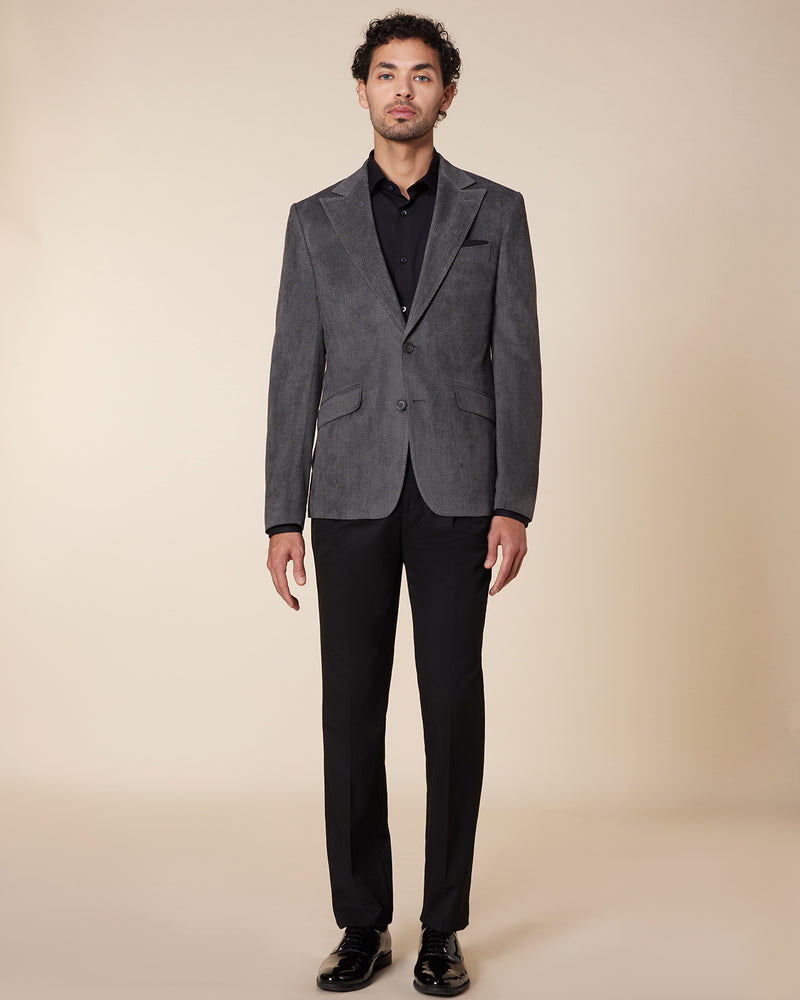 Dark grey blazer with black shirt deals