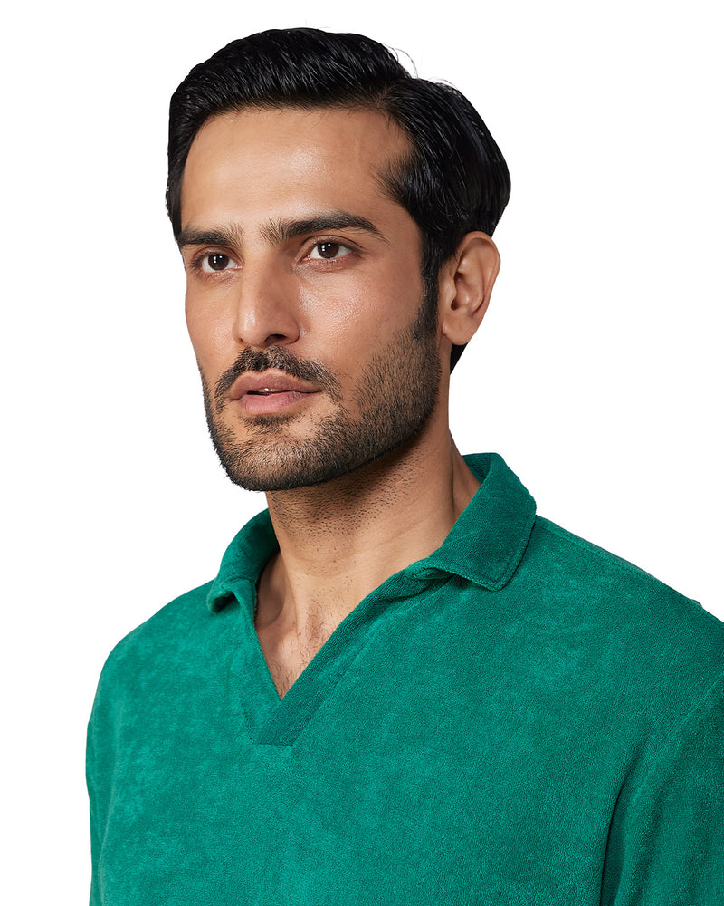 Signature Terry Towel Polo T-Shirt - Green