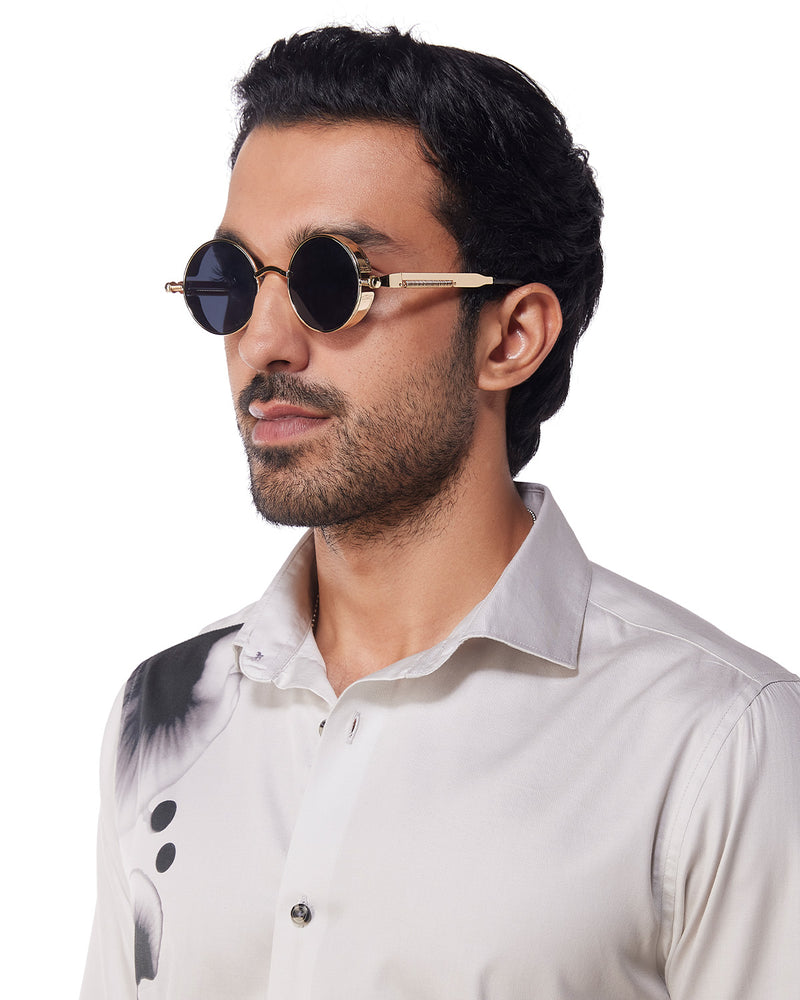 Grey Inkblot Printed Shirt