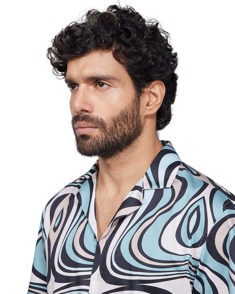 Blue Illusion Printed Shirt