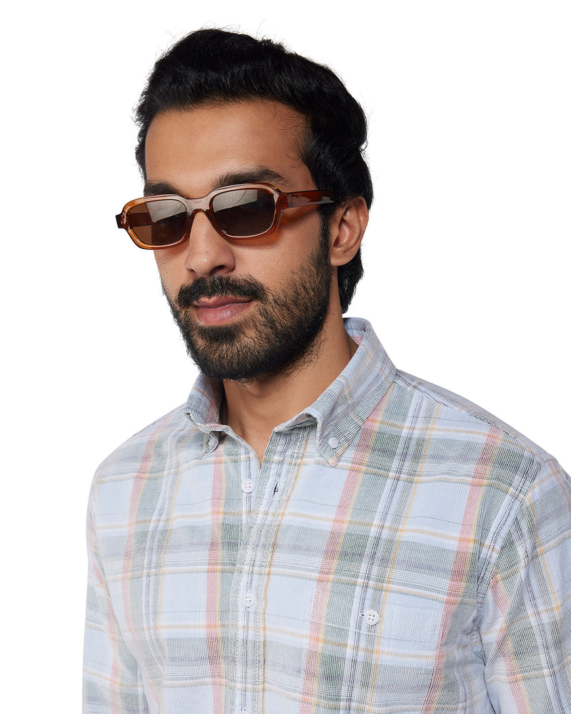 Green & Blue Corduroy Checked Shirt