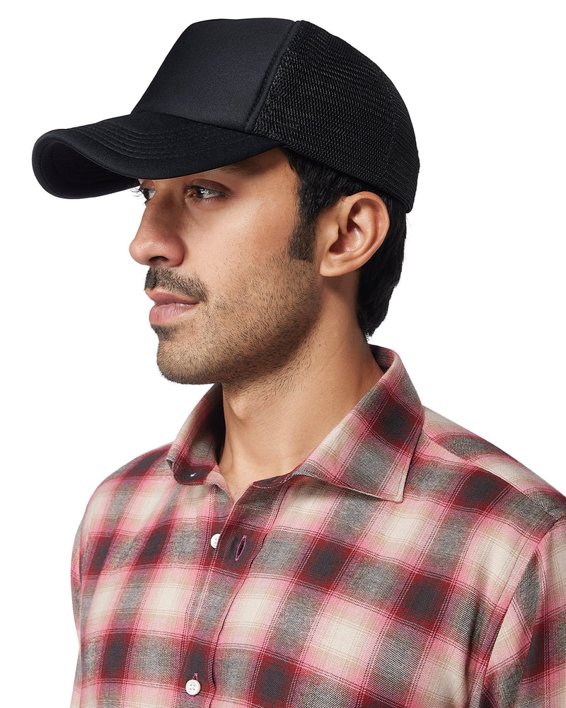Pink & Maroon Checked Shirt