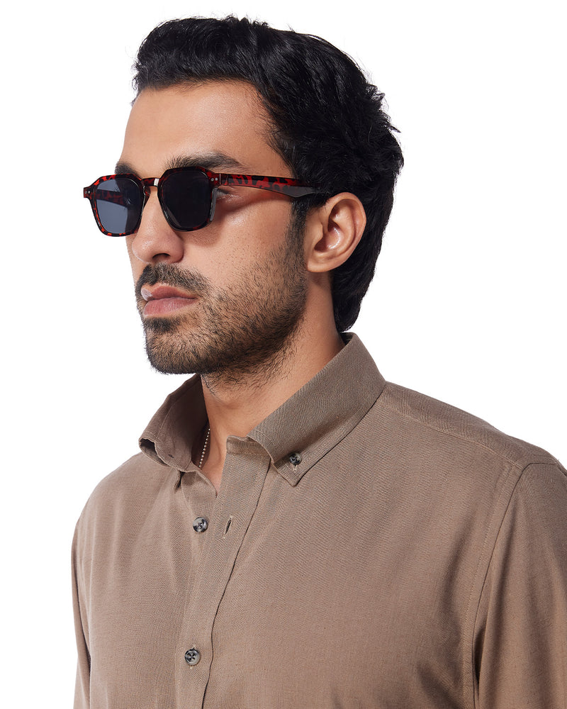 Brown Blended Linen Soft Washed Shirt