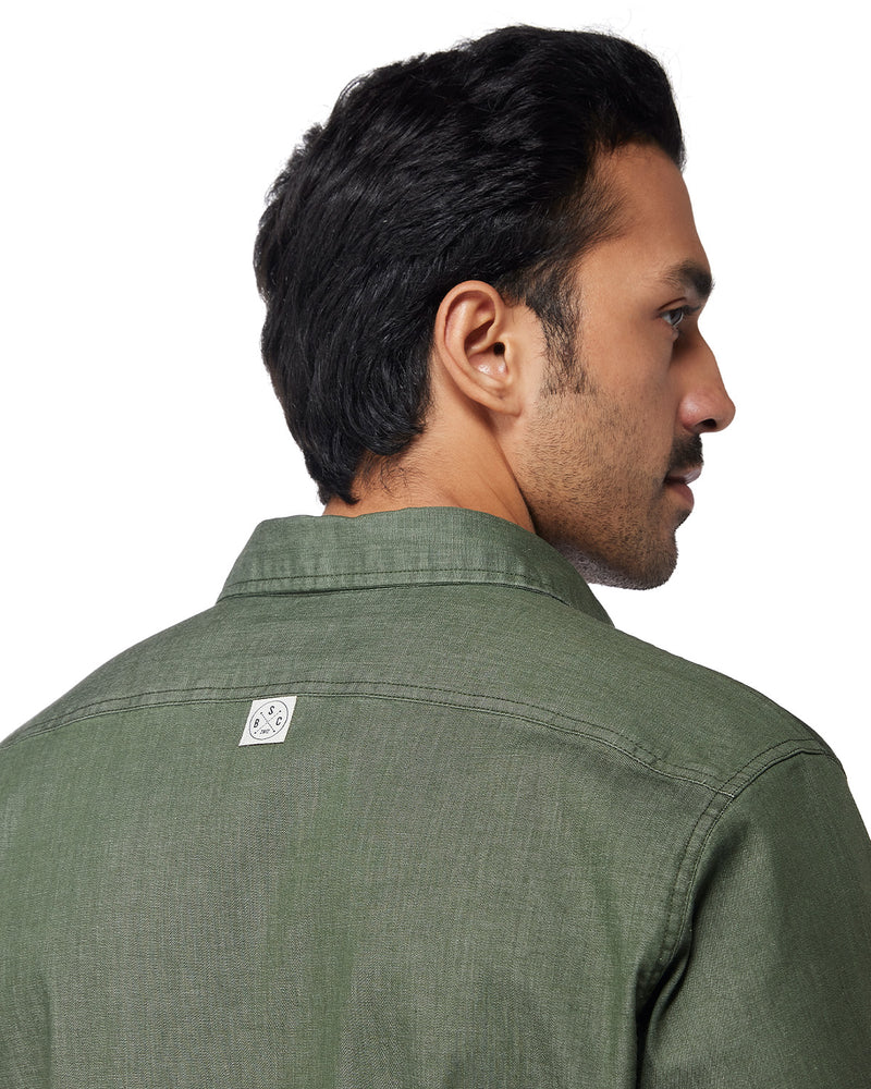 Olive Denim Shirt