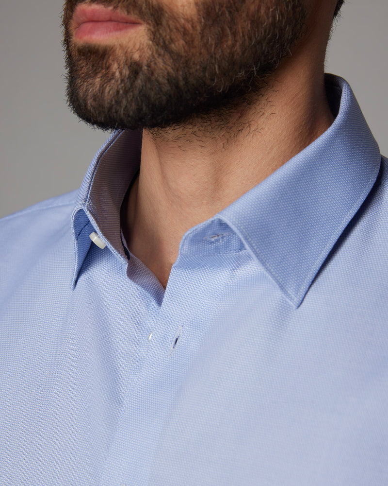 Light Blue Stretch Dobby Shirt