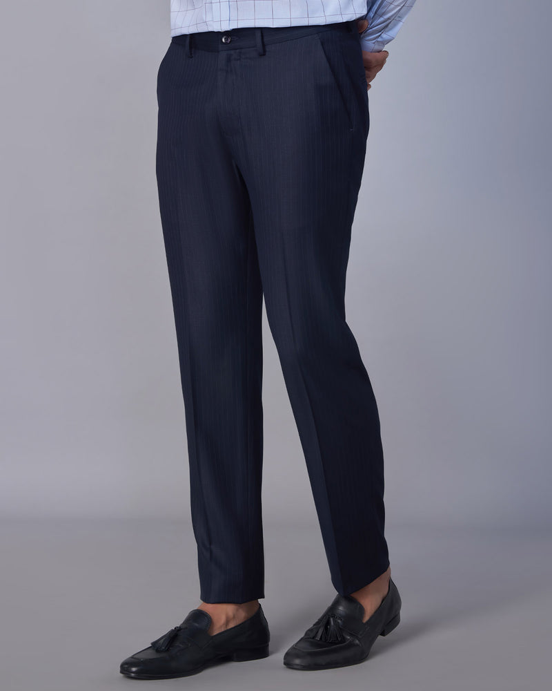 Epsilon Striped Dress Pants Navy – Bombay Shirt Company