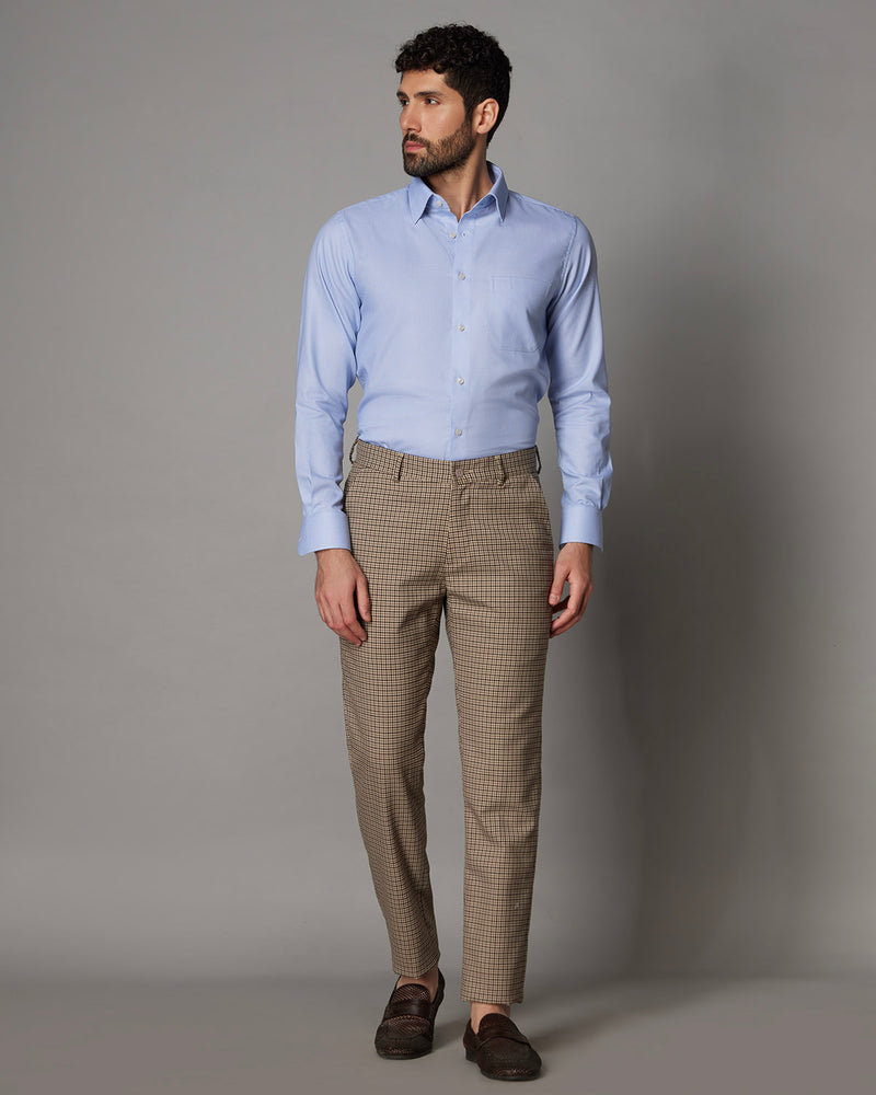 Light Blue Stretch Dobby Shirt