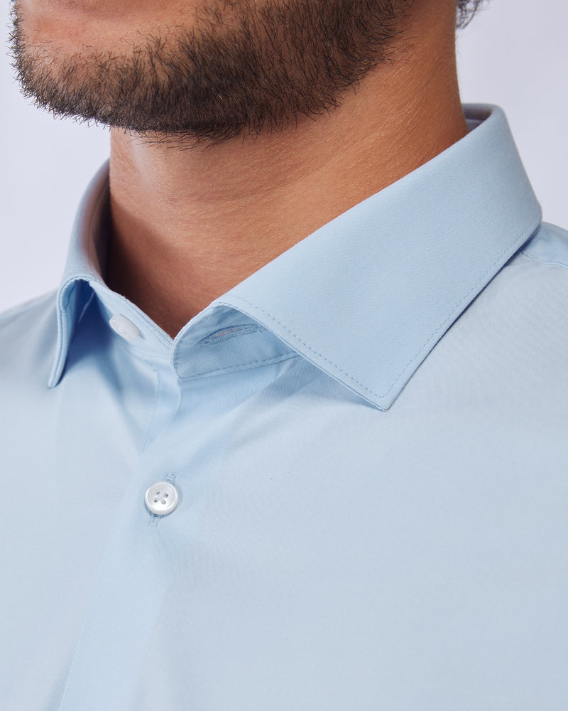 Light Blue Wrinkle Free Stretch Shirt