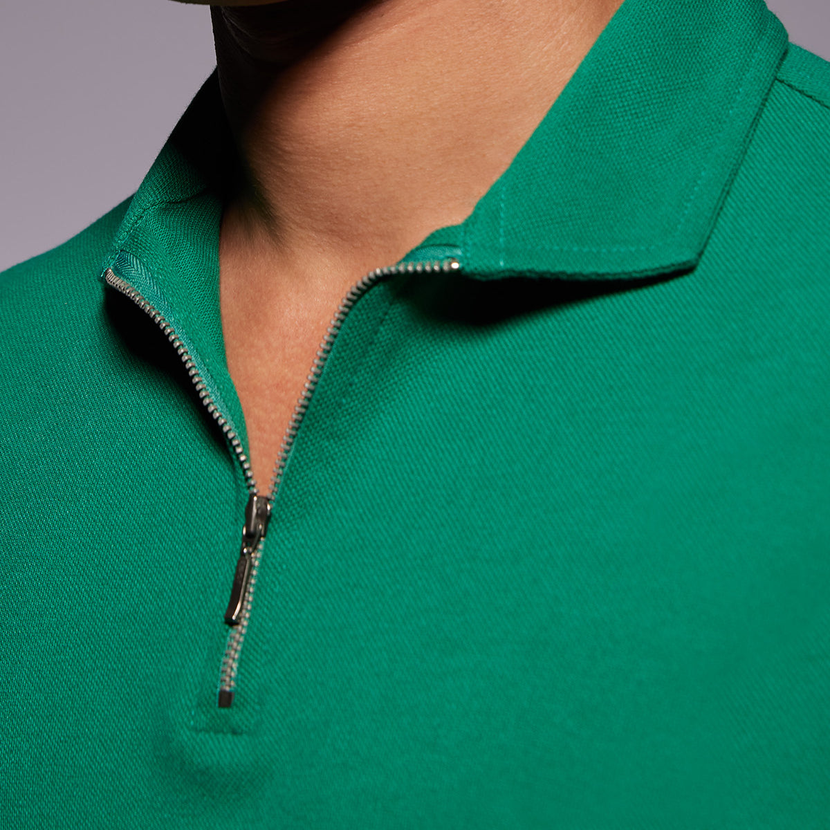 新品未使用ソフトハイフンSHIRT BACK POLOグリーン02 半袖ボーダー k420_darkgreen_model_3q_072014