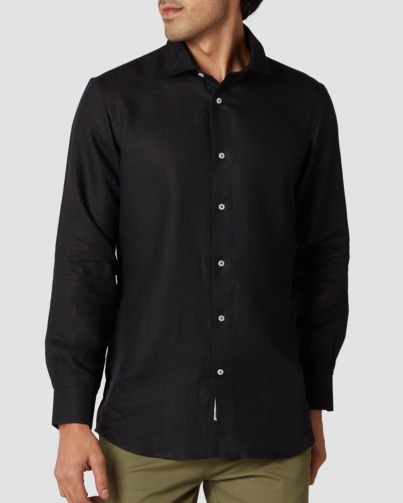 Black Petunia Soft Linen Shirt