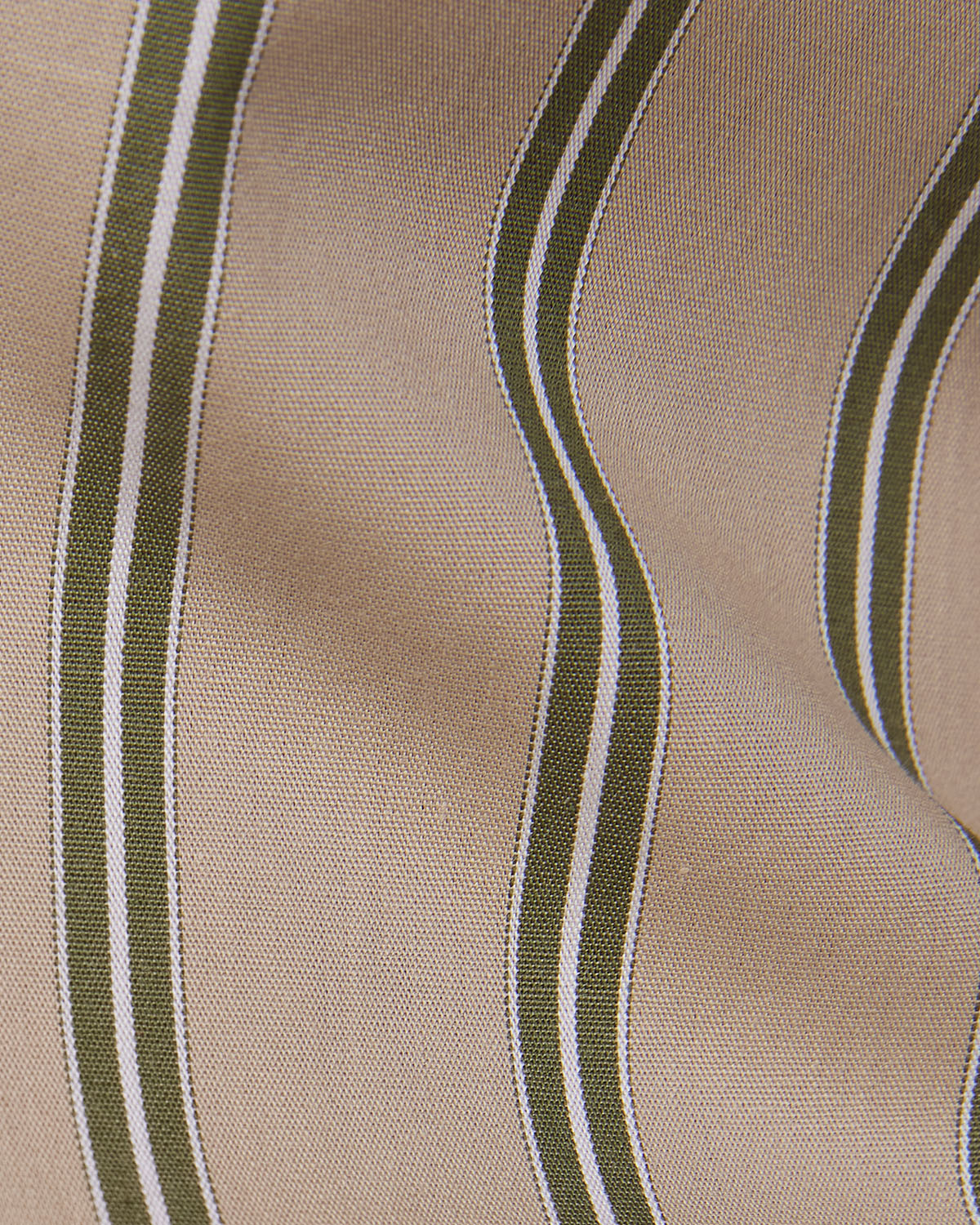 Oxford Striped Shirt - Beige & Green