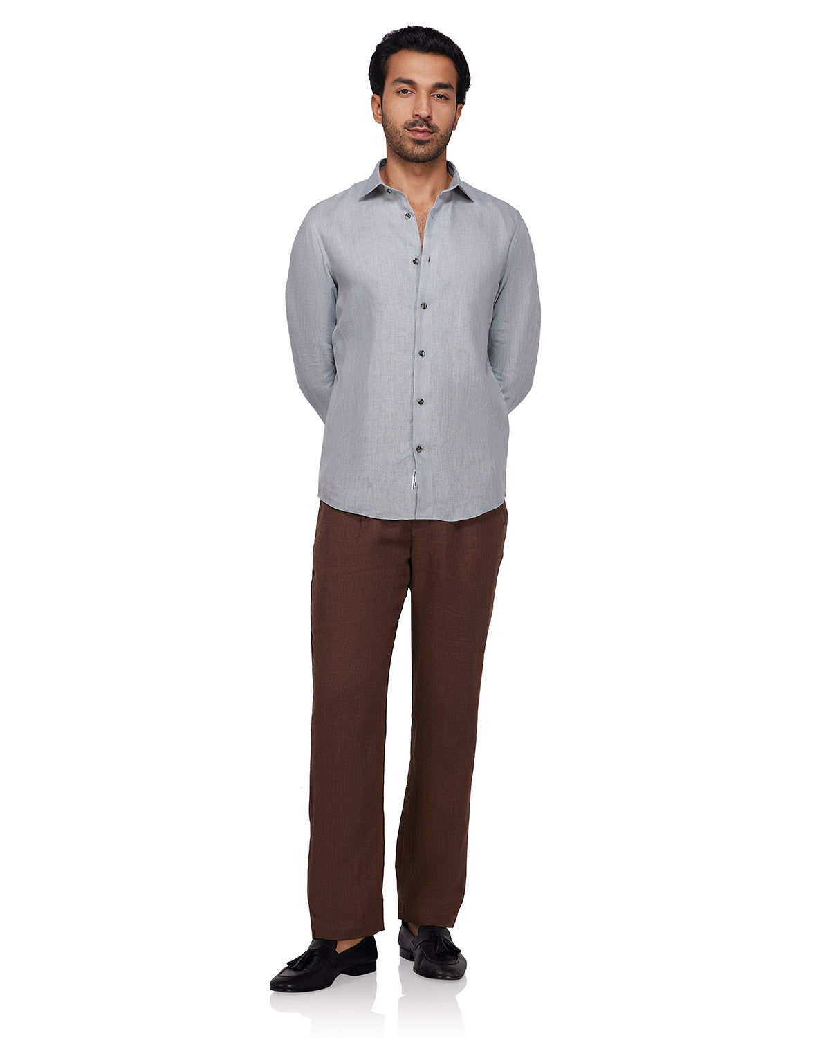 100% Linen Shirt - Grey