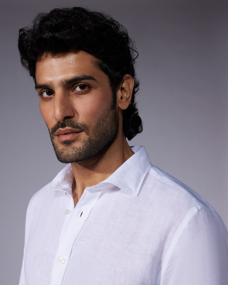 100% Linen Shirt - White