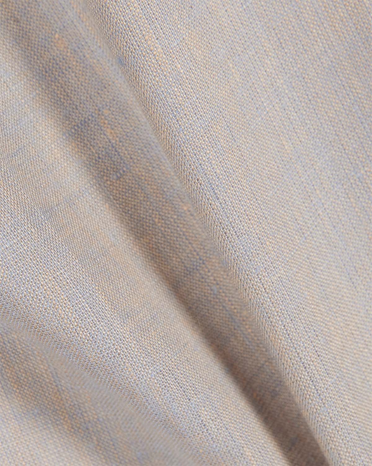 100% Linen Two-Tone Shirt - Beige