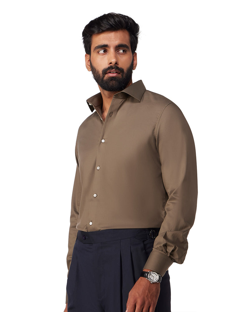 Luthai Cotton Lyocell Twill Shirt - Olive
