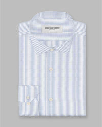 Granger Twill Striped Shirt - Blue & White