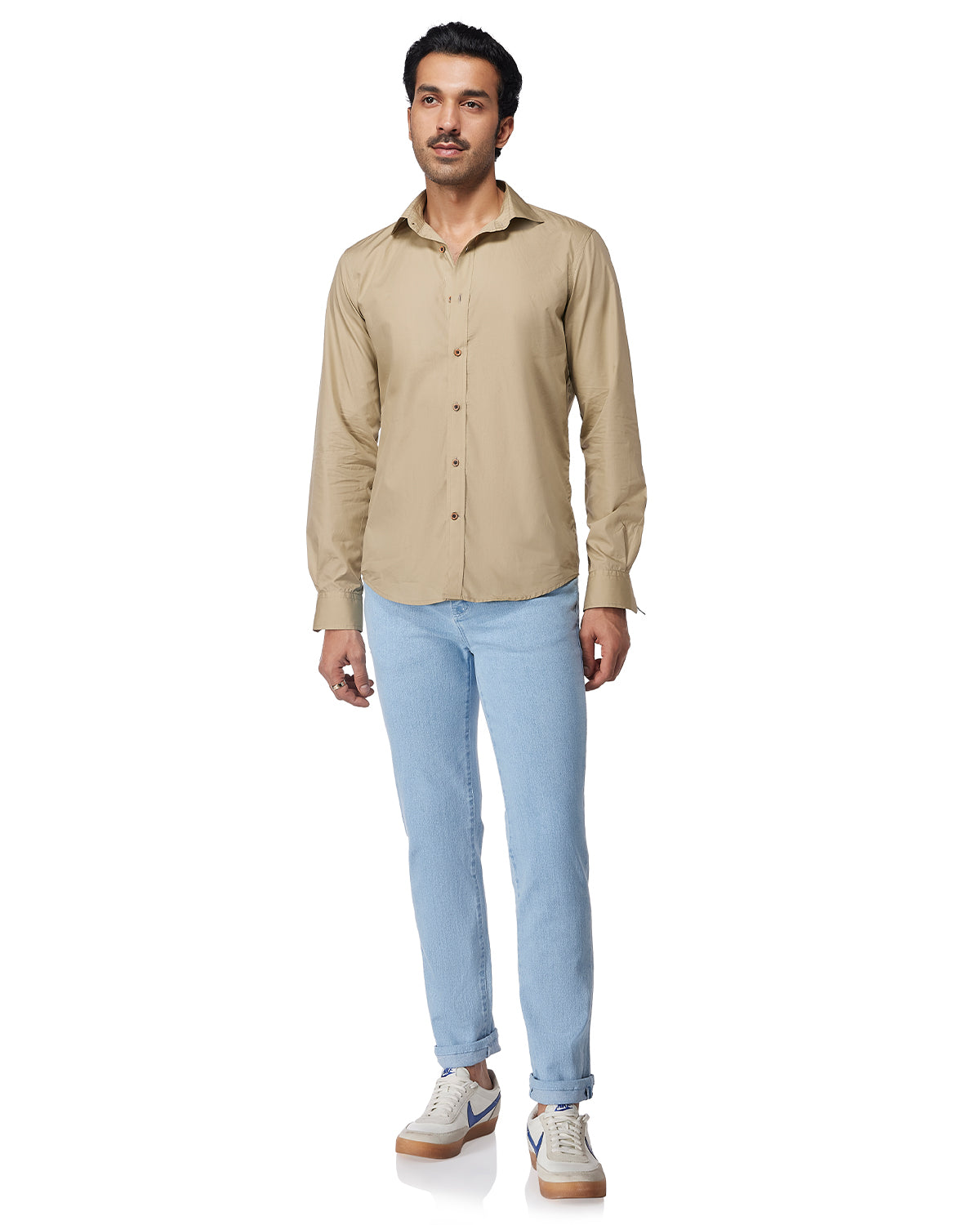 Cotton Poplin Shirt - Khaki