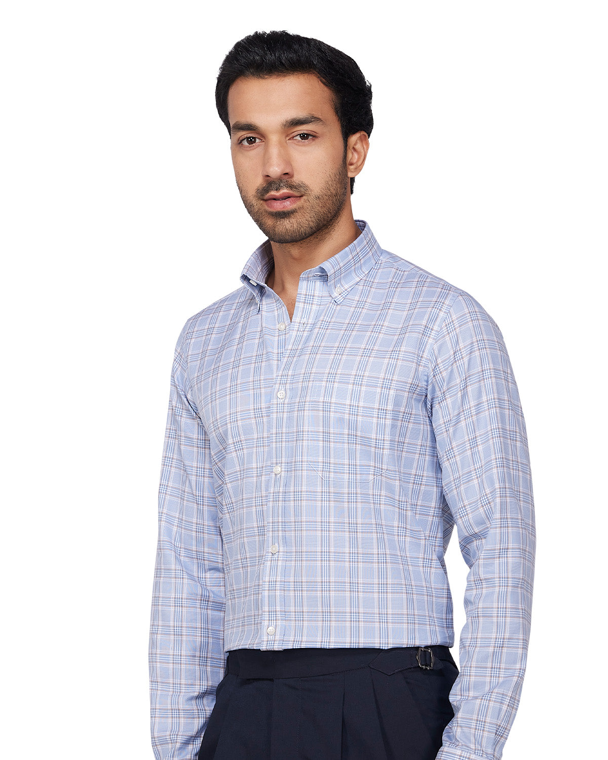 Oxford Checked Shirt - Blue & Brown