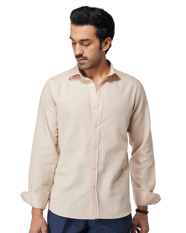 Cotton Linen Shirt - Beige