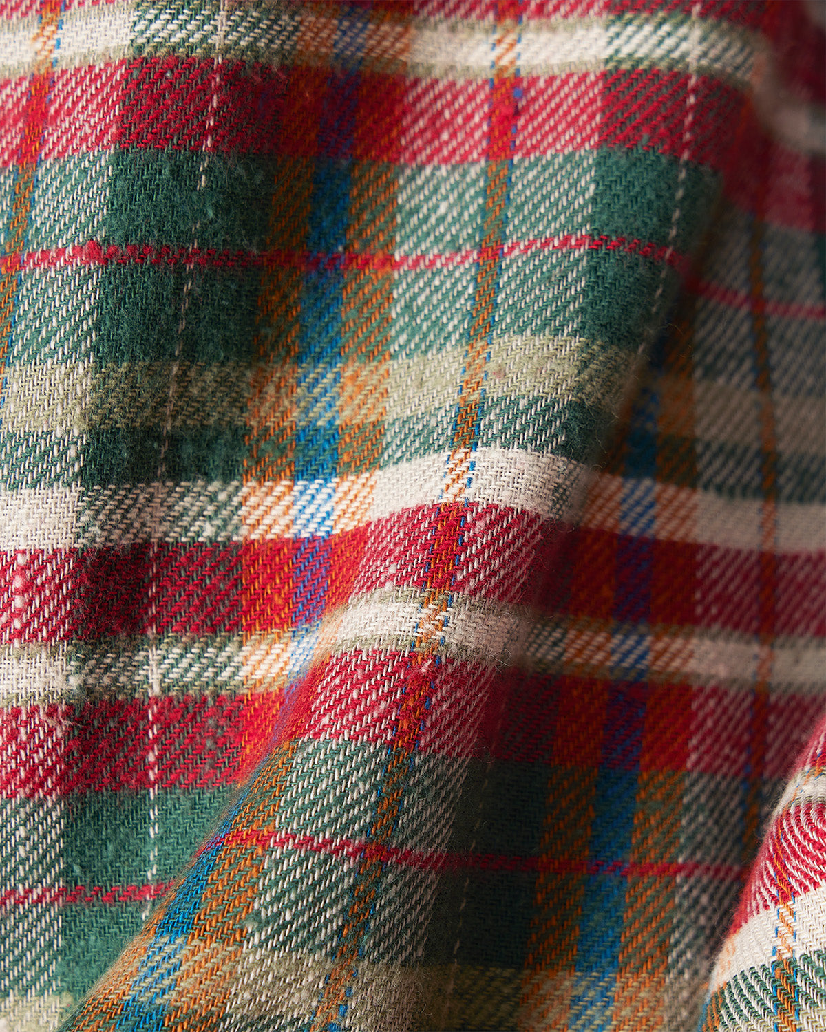 Japanese Flannel Checked Shirt - Green & Red