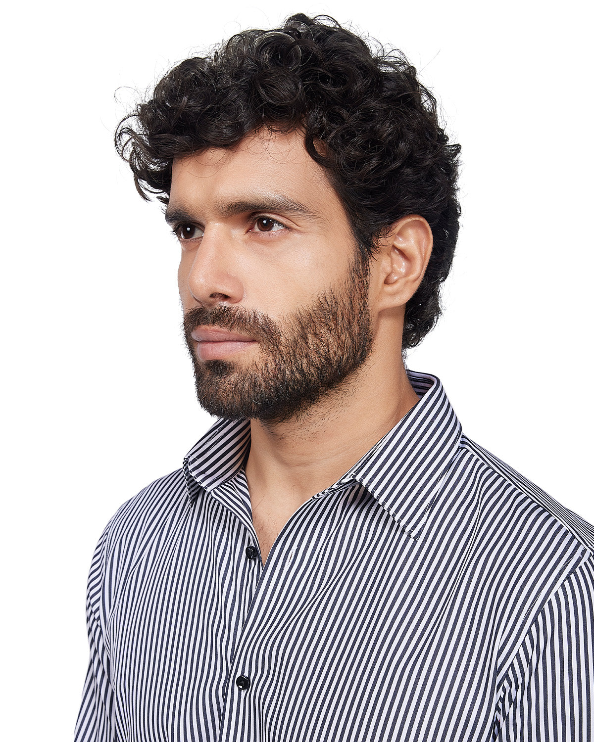 Cotton Striped Shirt - Black & White