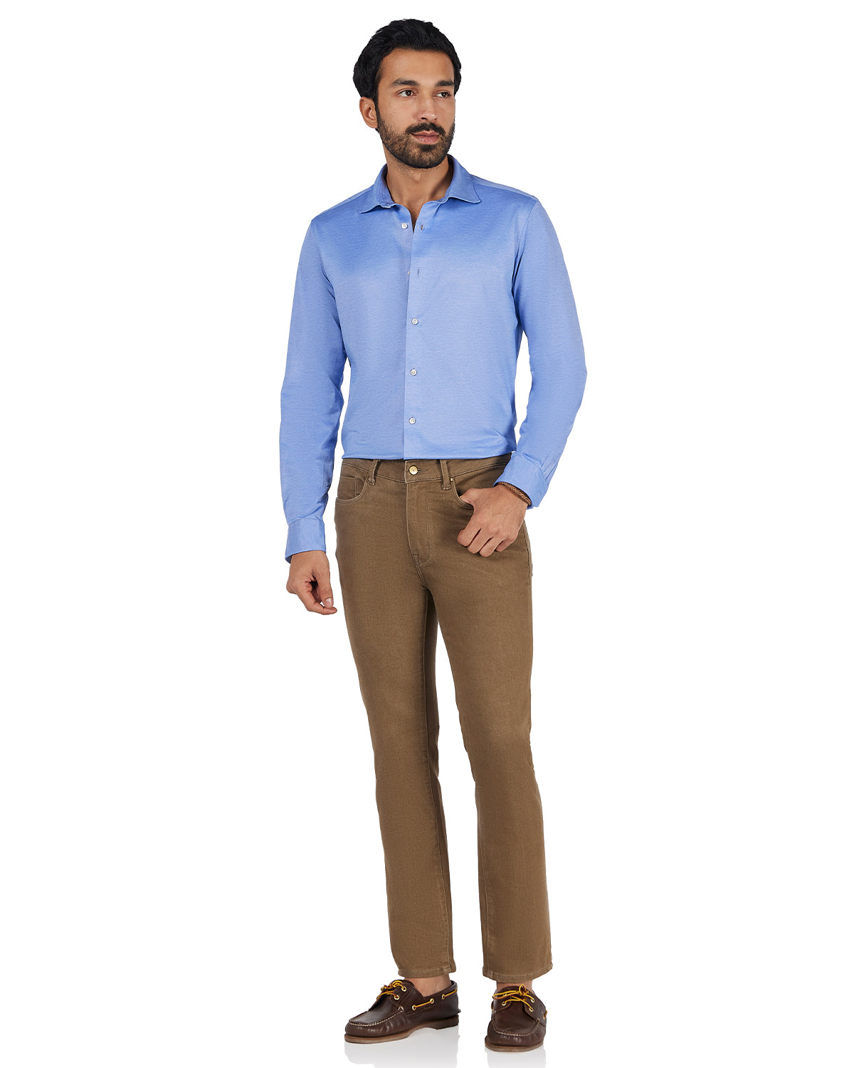 Japanese Stretch Knit Shirt - Blue
