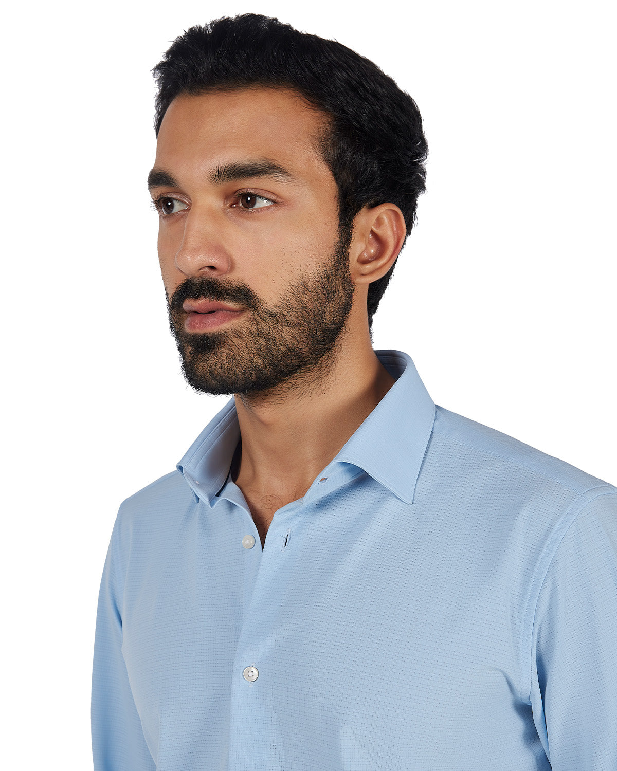 4-Way Stretch Dobby Shirt - Light Blue