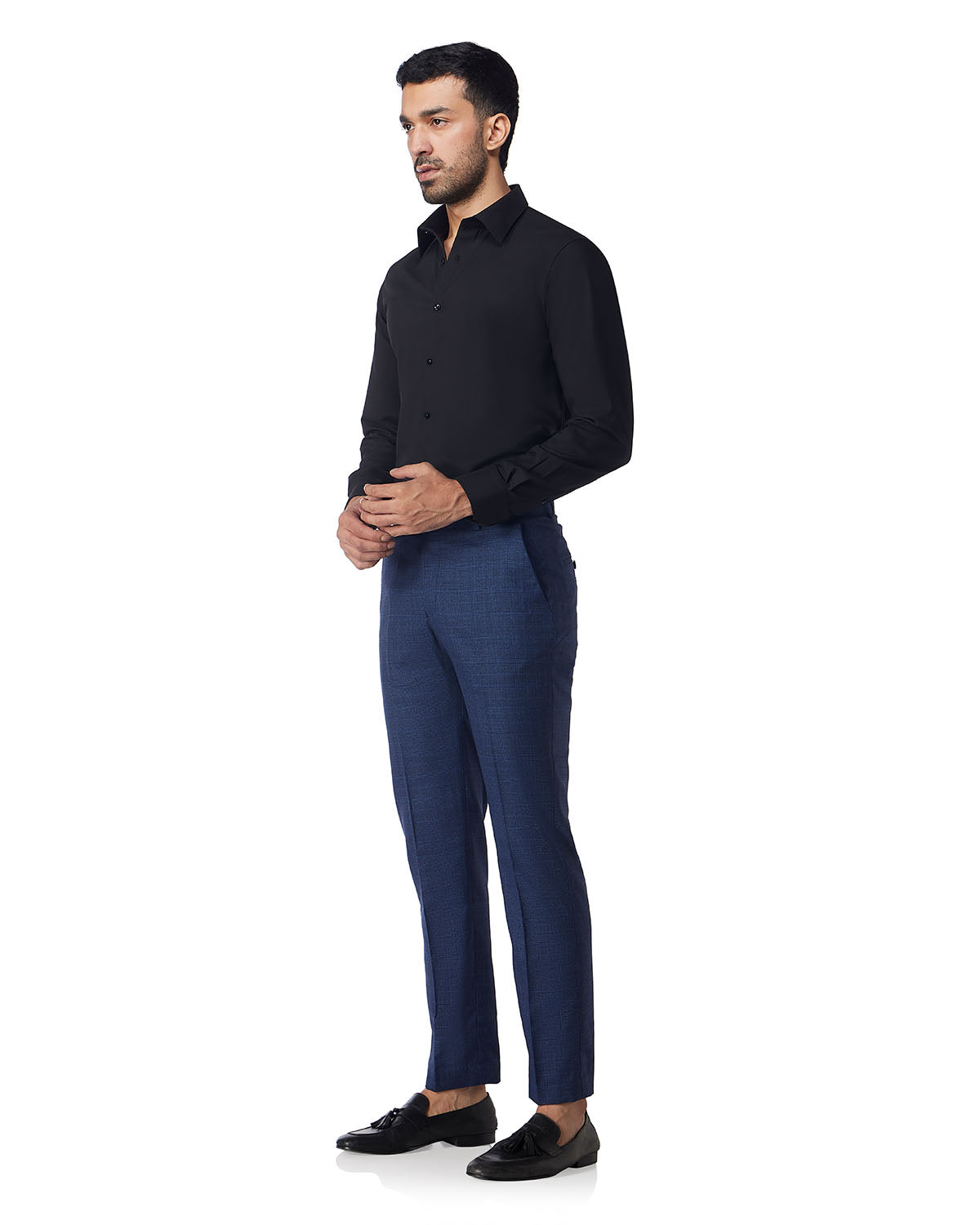 Easy-Care Stretch Twill Shirt - Black